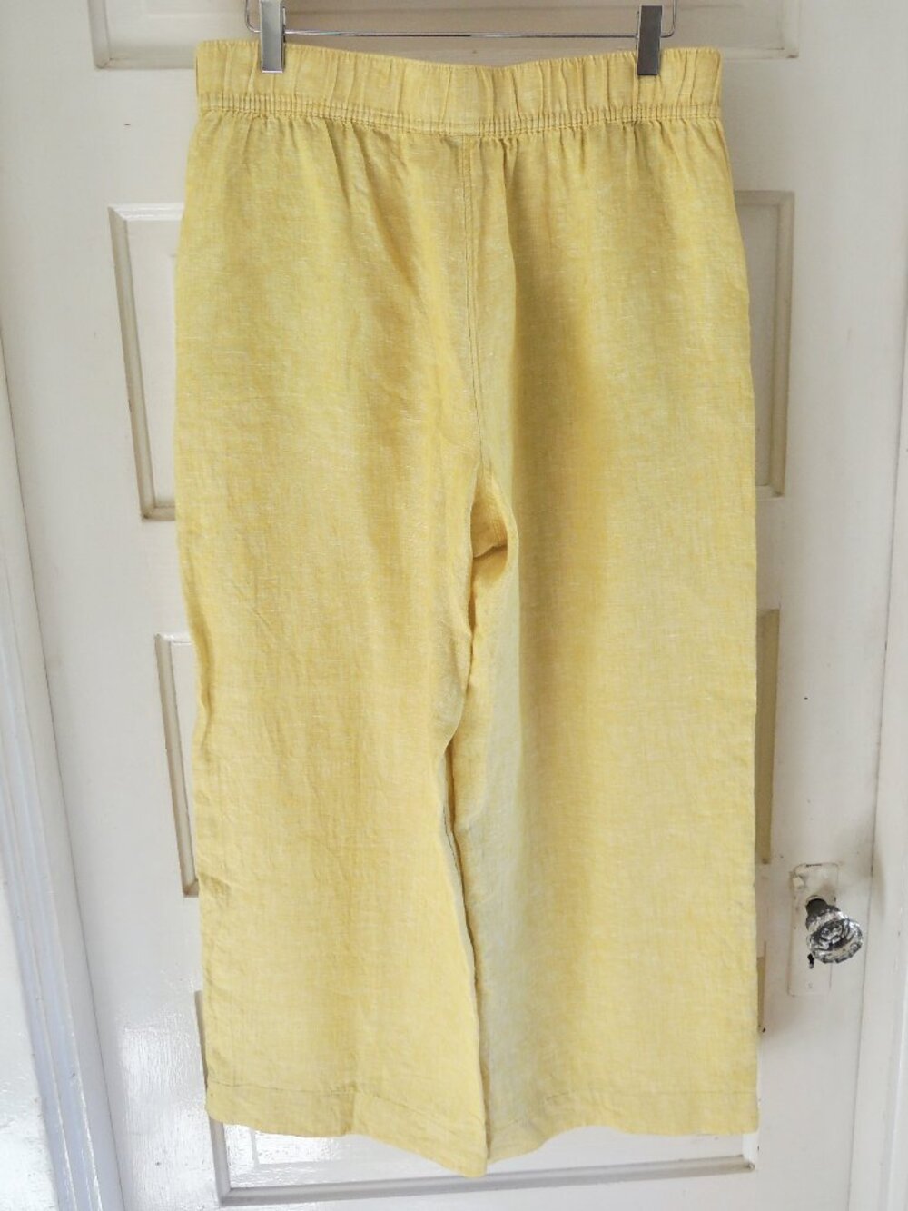 Tahari Yellow Euro Flax Linen Wide Leg Lagenlook Pants M - Picture 6 of 7